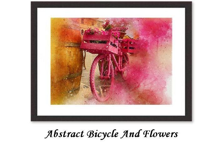 Abstract Bycycle And Flowers